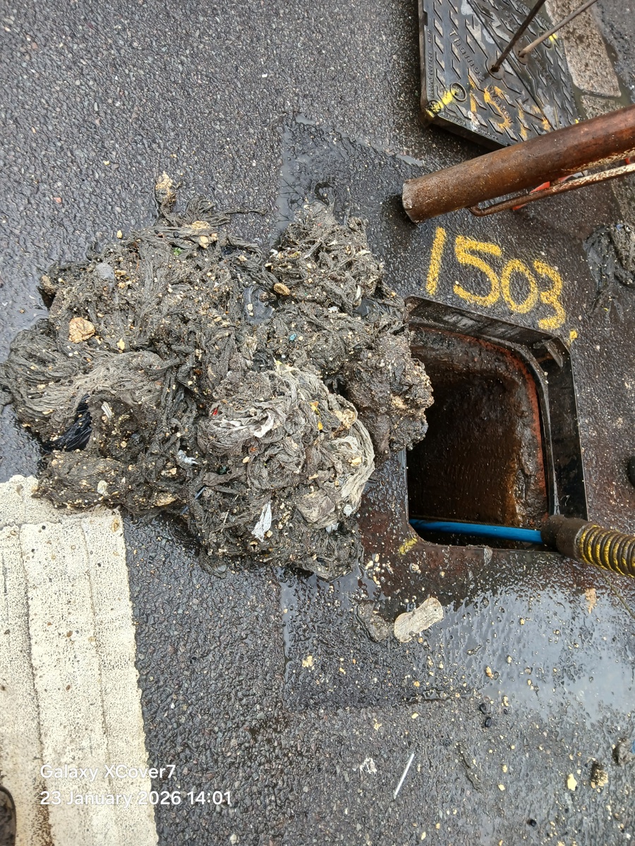 Wipes pulled out a drain