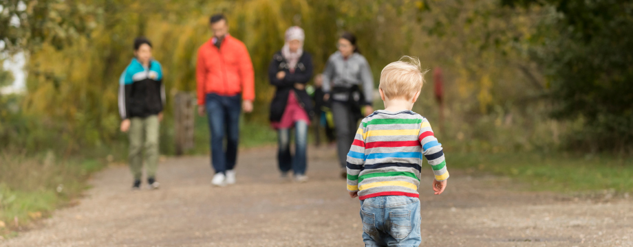 Young child running off