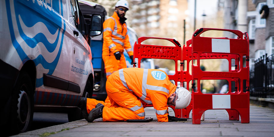 A Thames engineer working in the street