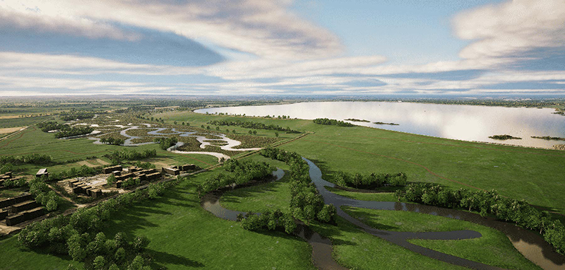 Artist illustration of the proposed South East Strategic Reservoir (SESRO)