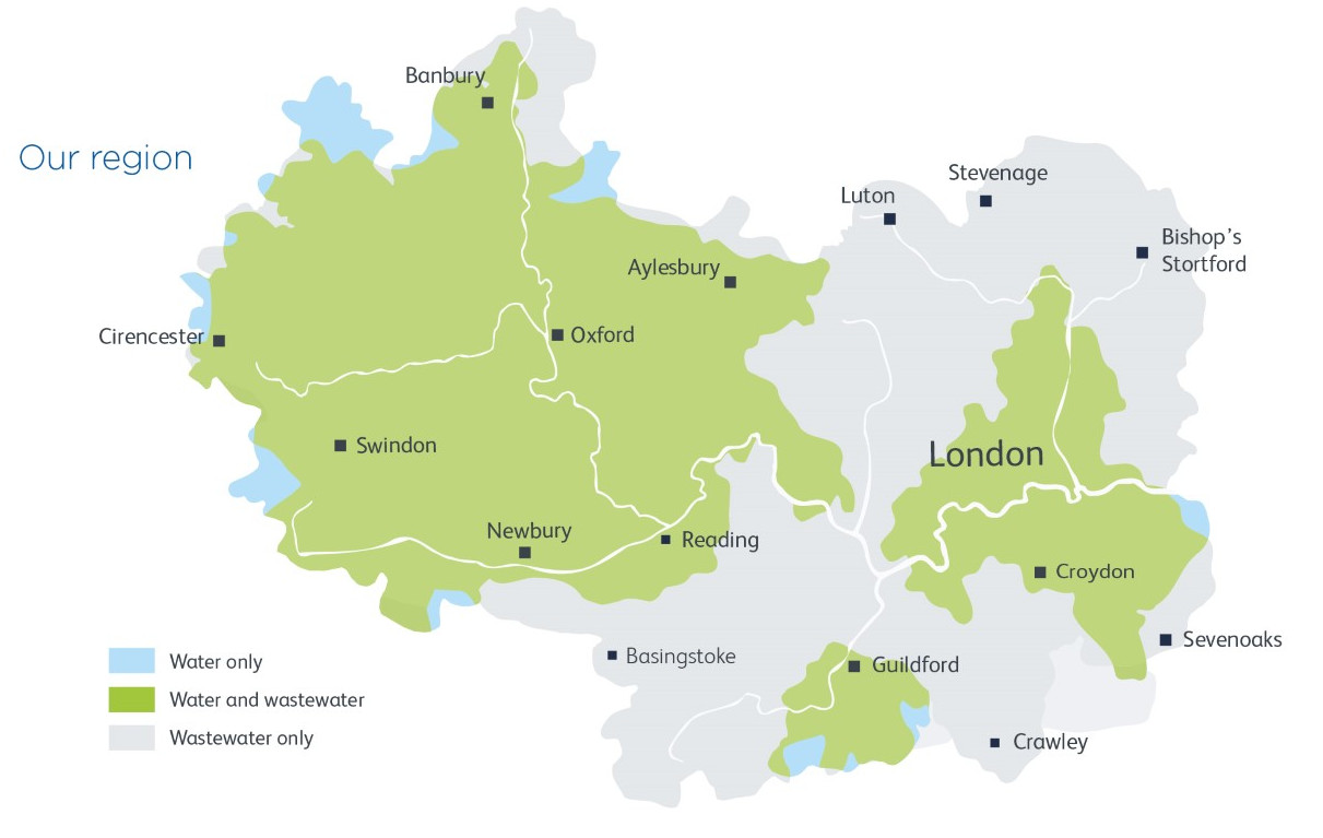 Map of Thames Water region