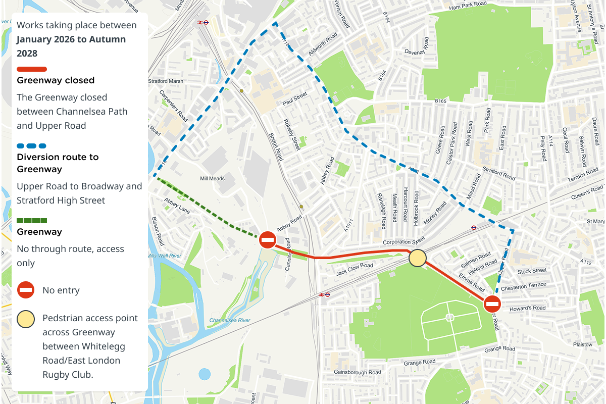 Manor Road bridge map