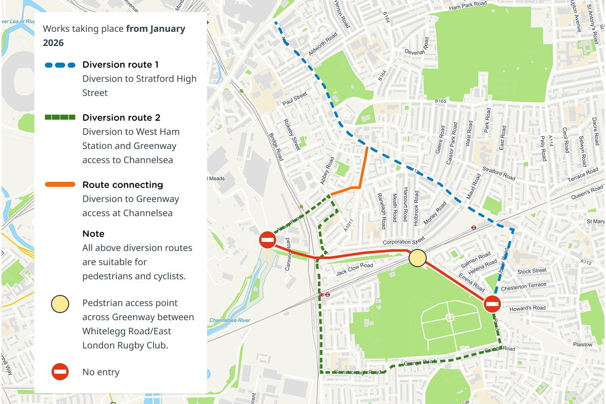 Manor Road bridge map