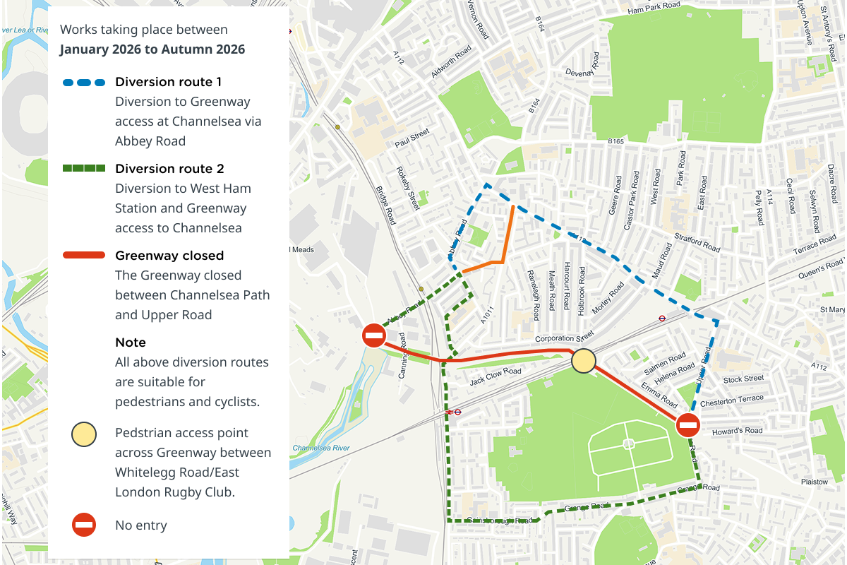 Manor Road bridge map
