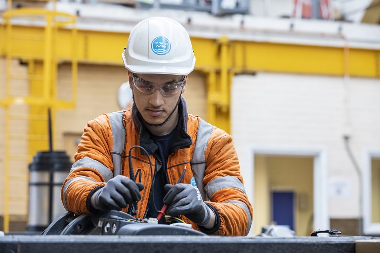 A Thames technician fixing equipment