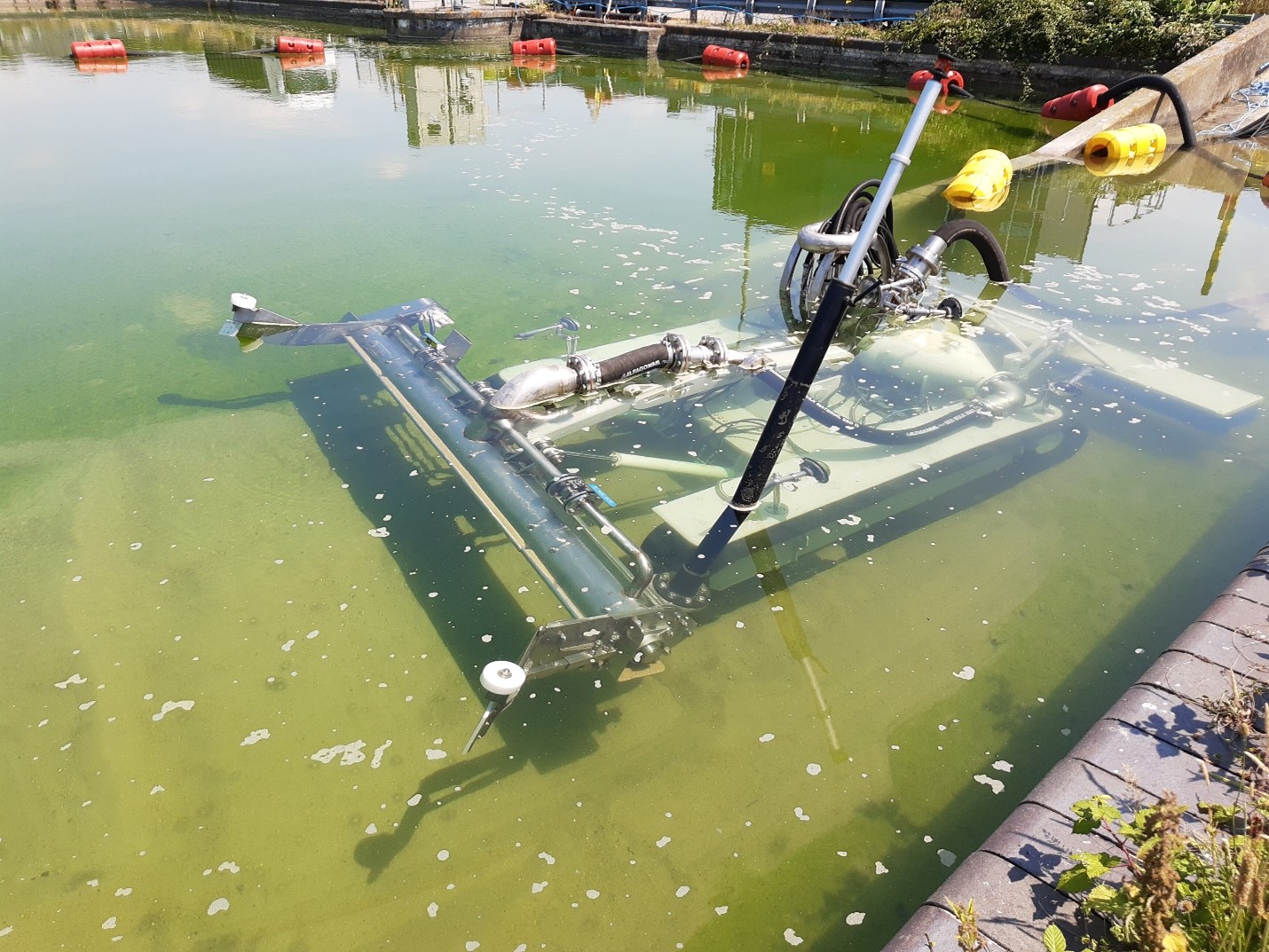 Prototype slow sand filter cleaning robot
