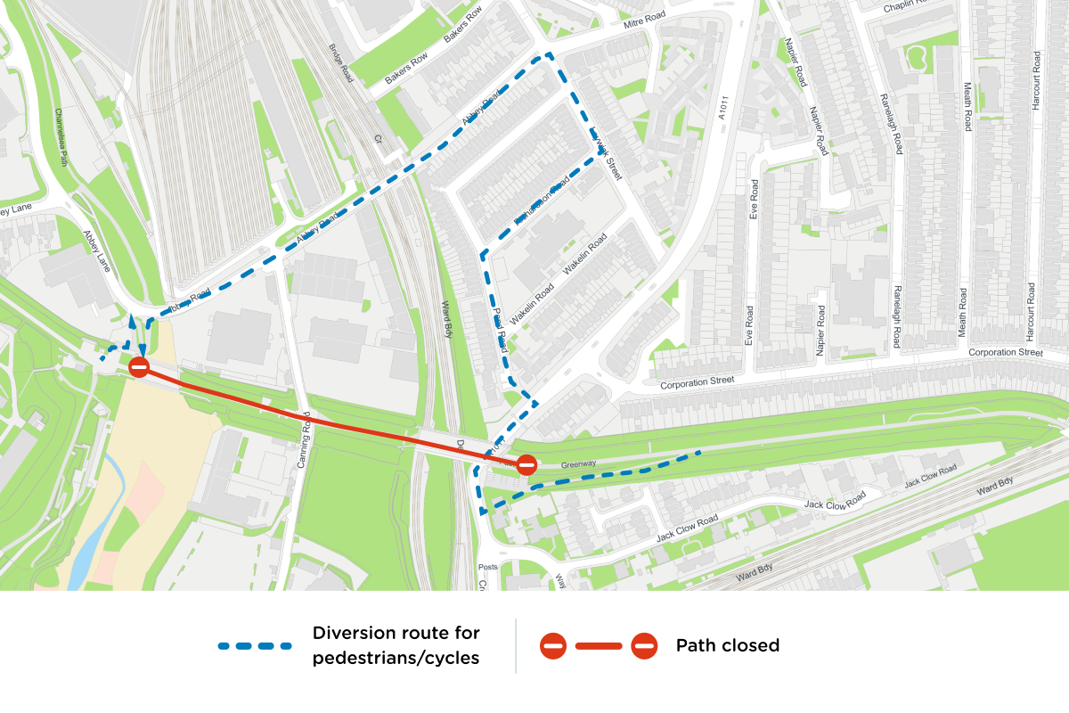 Greenway closure diversion
