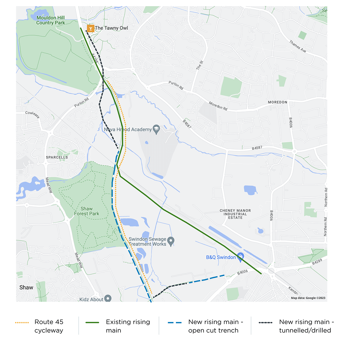 This map shows all places where Thames Water teams carry out their works