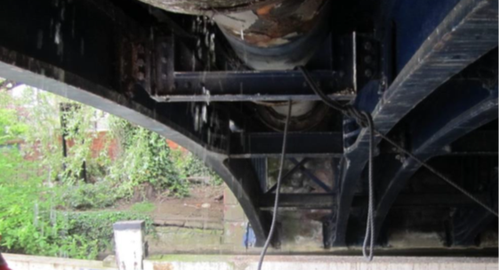 Damage underneath Osney Bridge