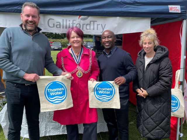 Thames Water team at Chessington fun day with local mayor
