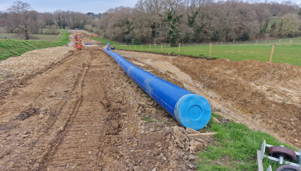 The new pipe to be installed at Chessington