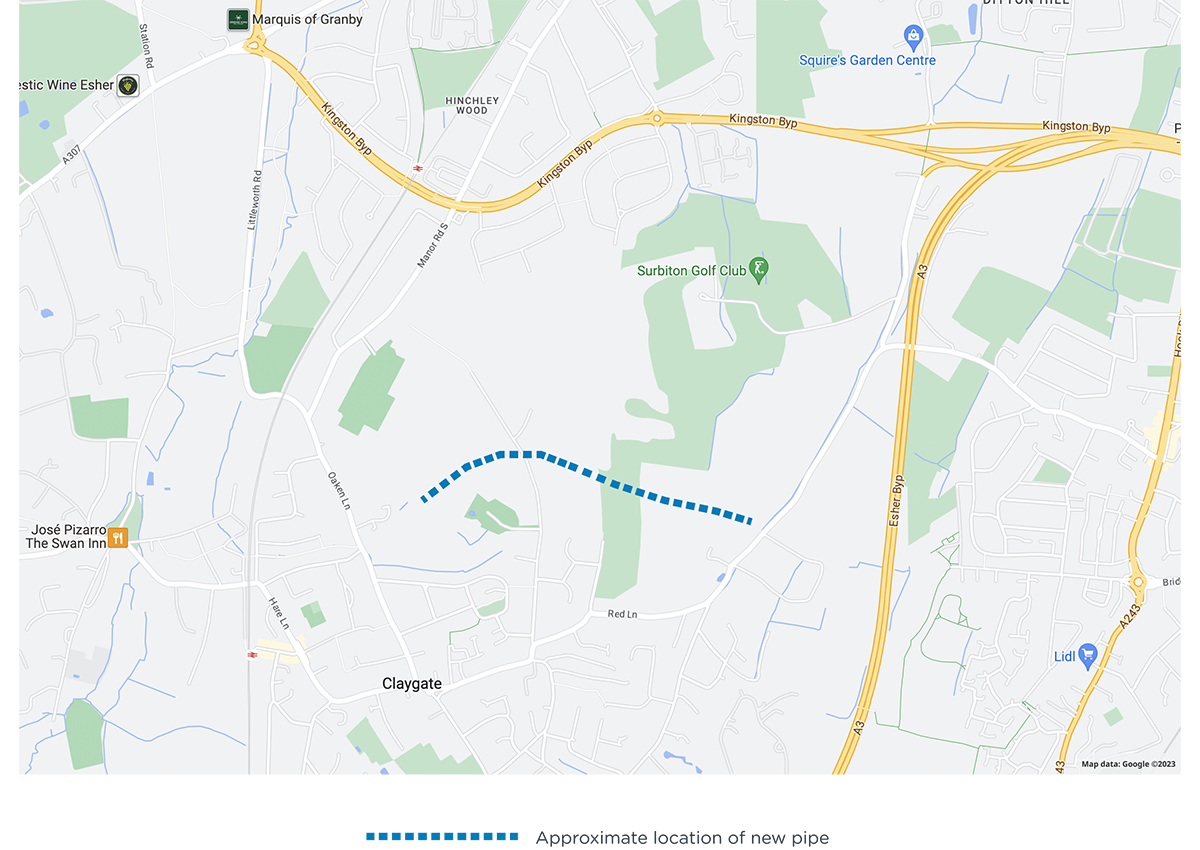 A map showing the location of the works at Telegraph Road