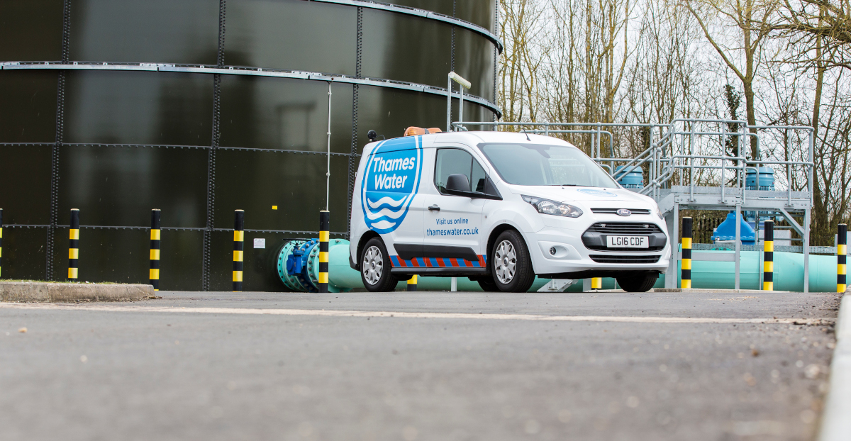 Thames Water van at Farmoor water treatment works