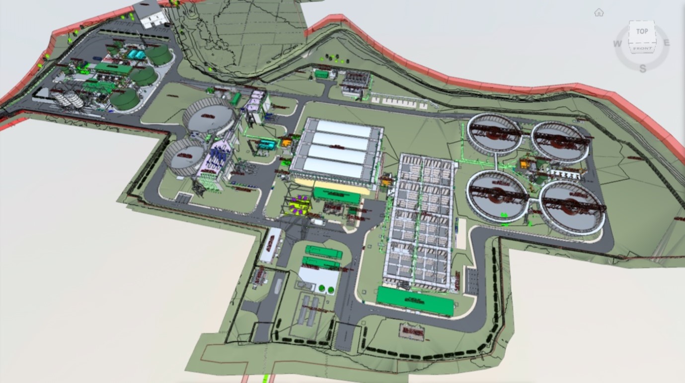 Diagram showing what the Guildford sewage treatment works will look like
