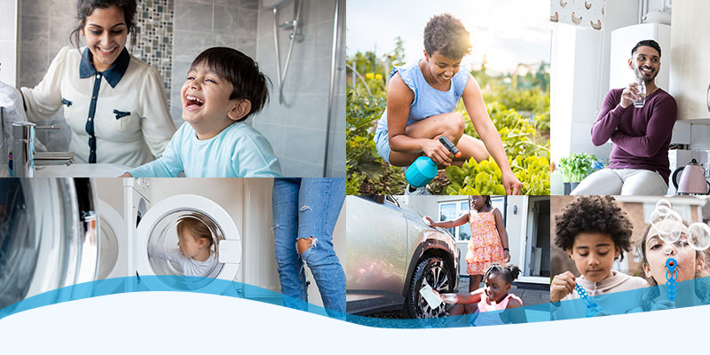A montage of images of Thames Water customers