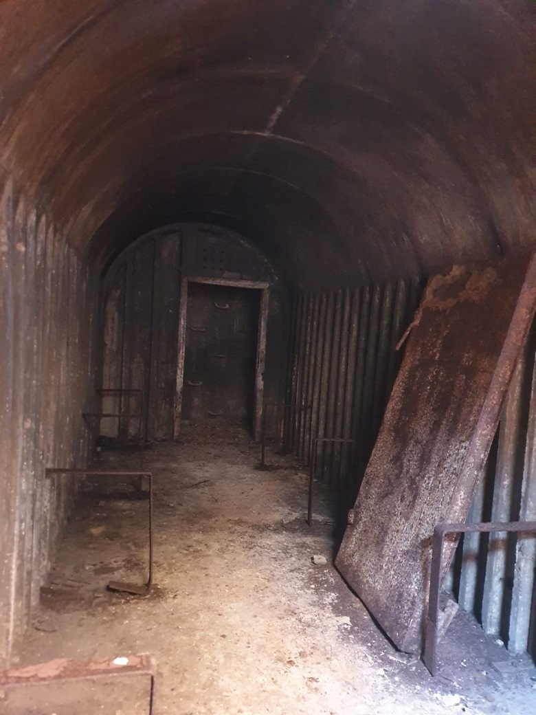 The interior of the air raid shelter
