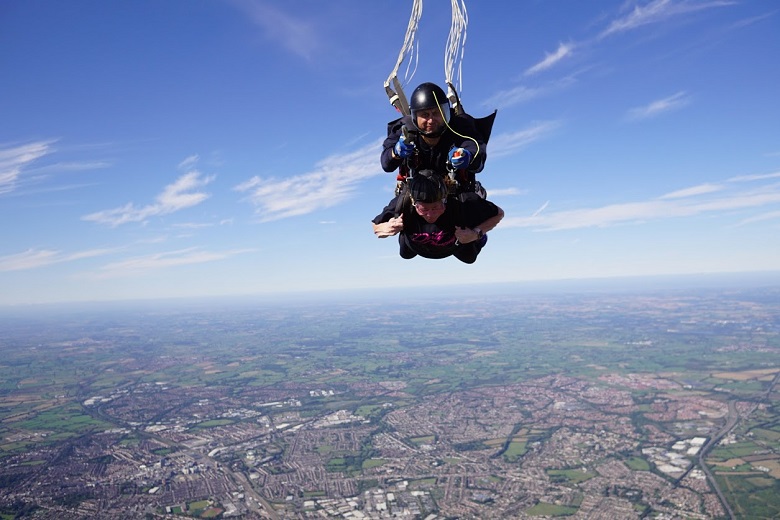 Nicola Eyre during the skydive
