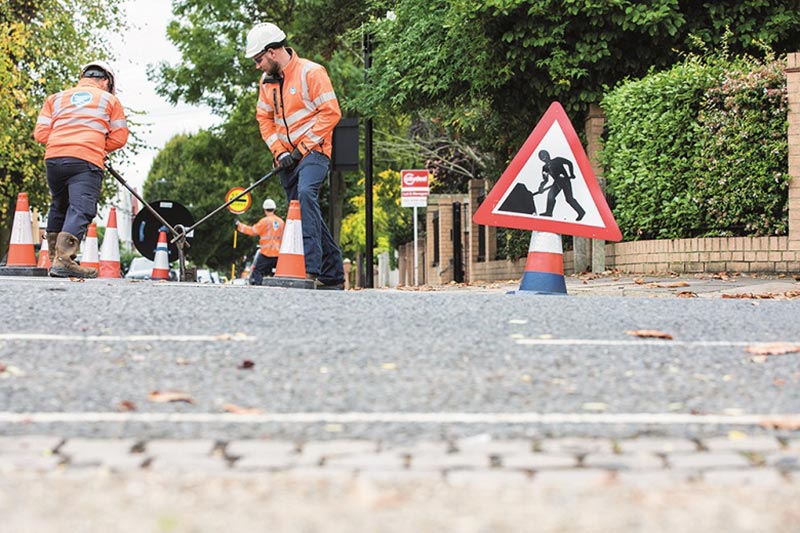 Thames Water engineers working outside