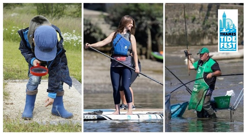 Visitors enjoying paddleboarding, angling and the wildlife at Tidefest