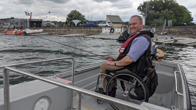 Wheelyboat Trust director Andy Beadsley at Farmoor Reservoir