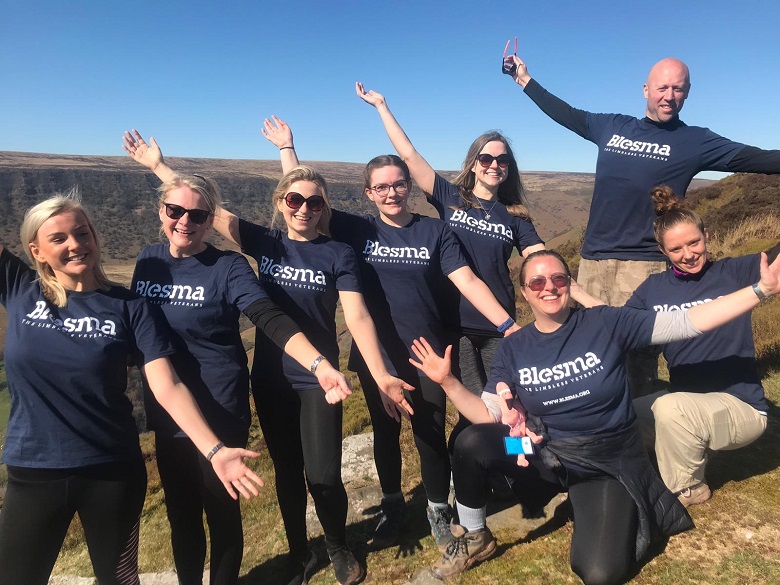 The charity walkers posing together outside