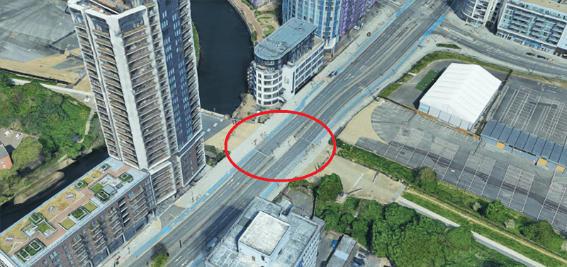 The location of the Northern Outfall Sewer as it passes under Stratford High Street