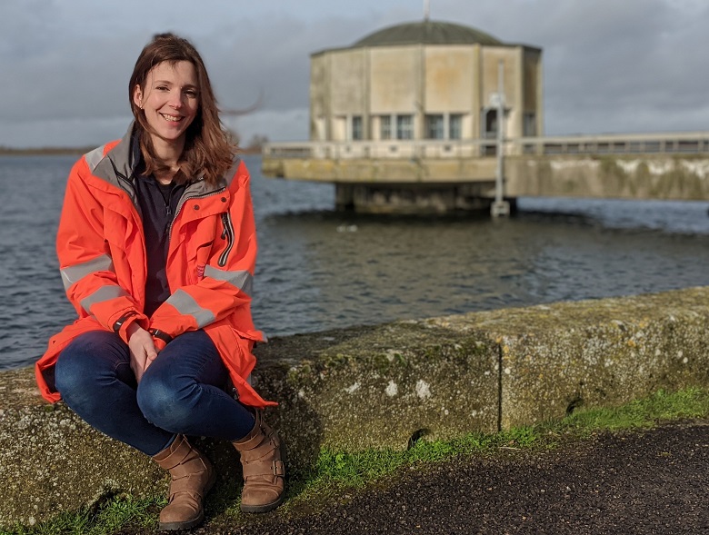 Archaeologist Dr Victoria Reeve at Farmoor Reservoir