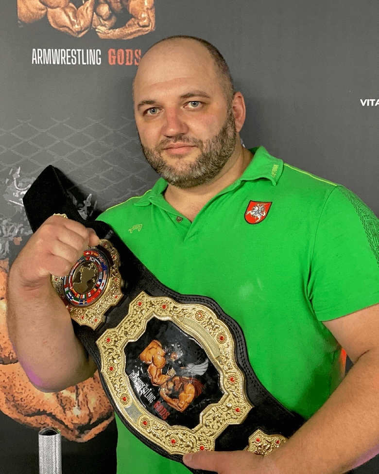 Arm-wrestling champion Mindaugas Dulskas