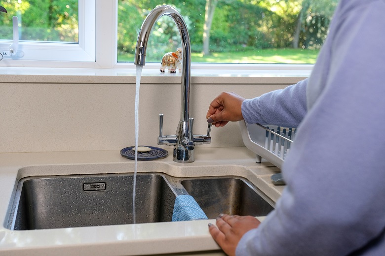 a running kitchen tap