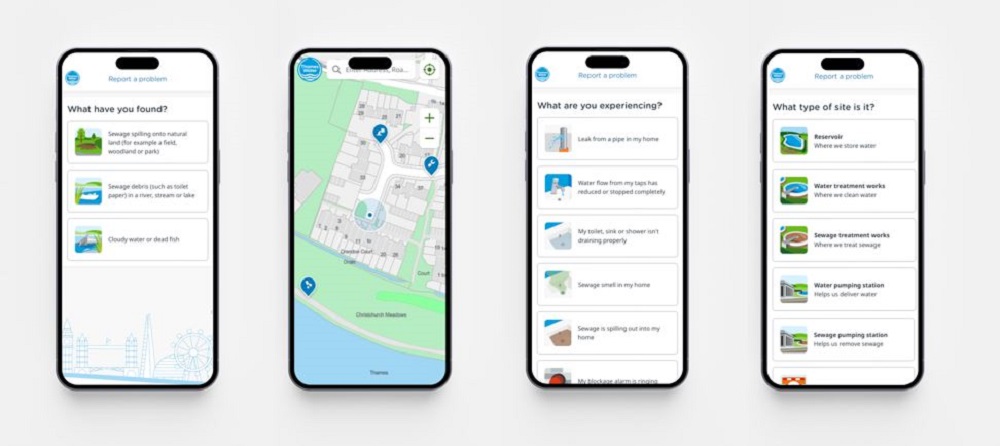 Screen shots of the new online reporting tool on mobile phones