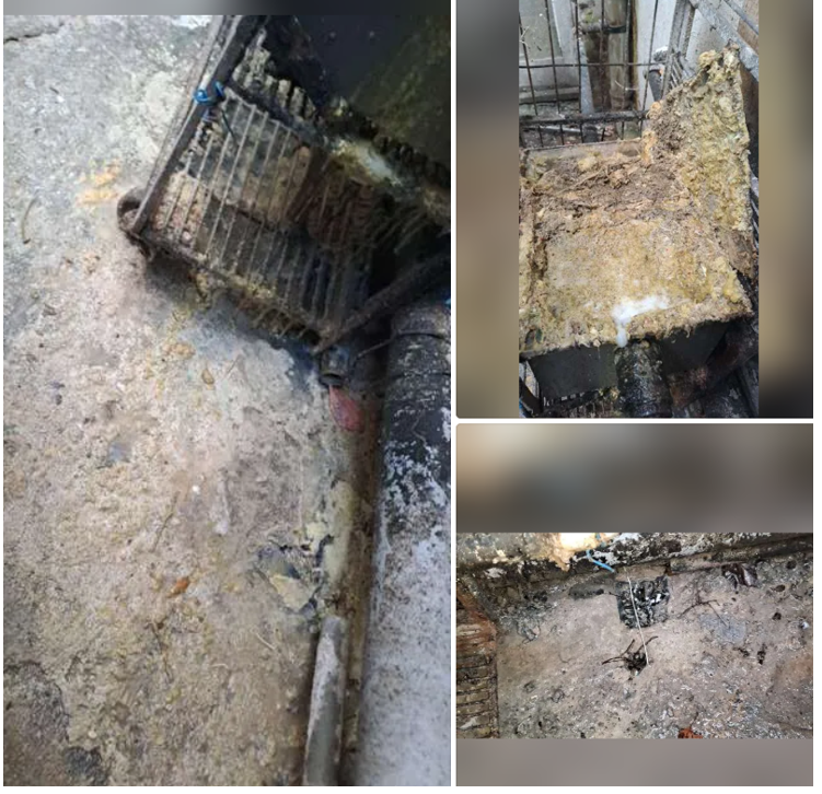 Grease trap showing FOG