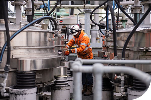 A Thames engineer works in treatment works