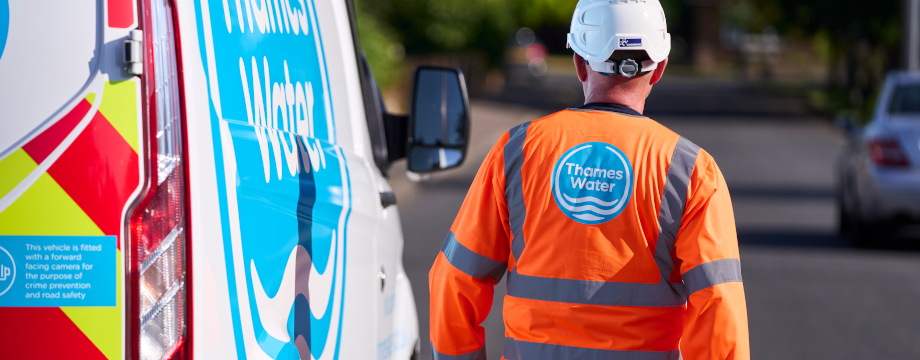 Thames Water engineer in orange hi-vis