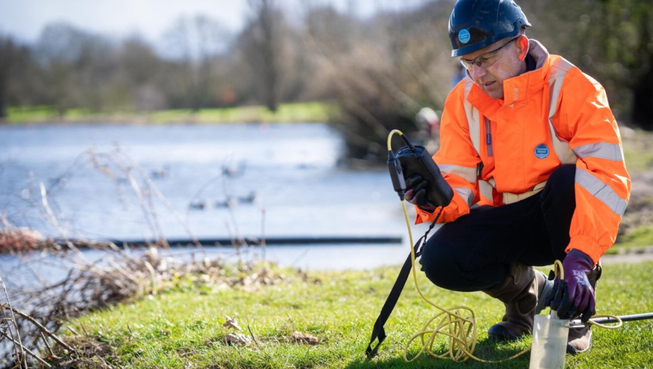 Engineer checking water quality
