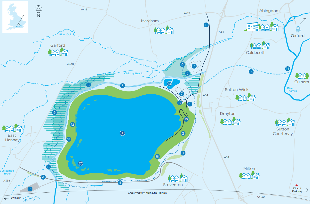 A map showing the proposed South East Strategic reservoir.