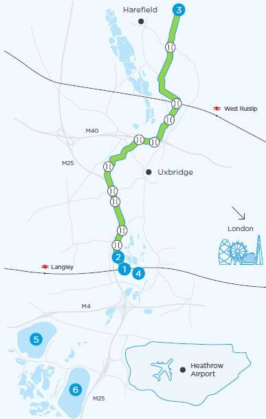 Thames Water to Affinity Water regional transfer map