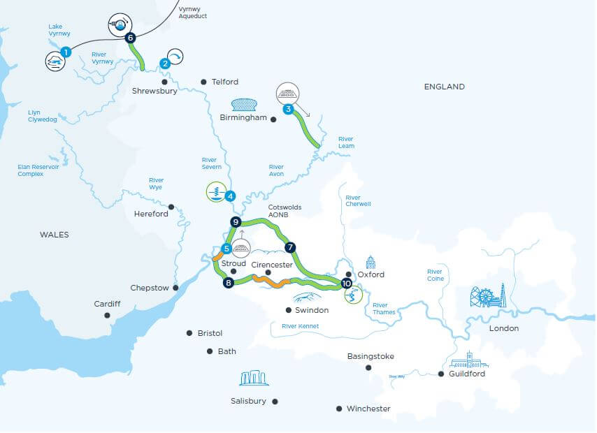 Map of the Severn Thames transfer