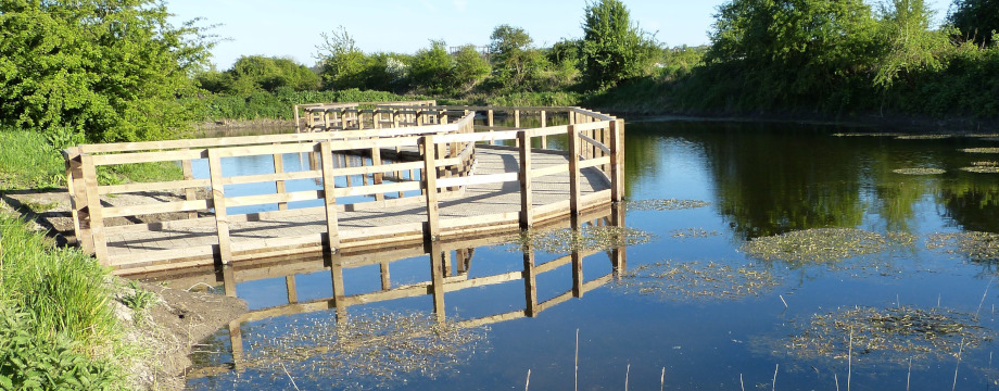 The boardwalk at Crossness nature reserve