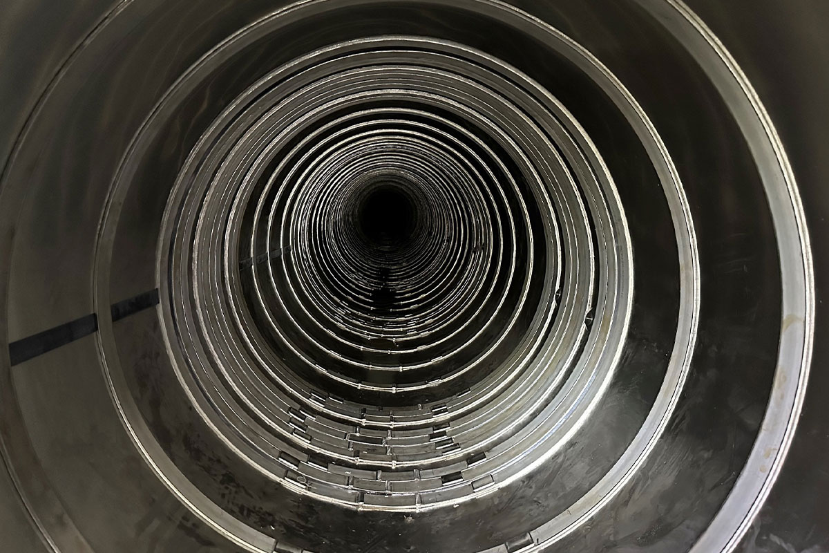 An image inside a large water pipe