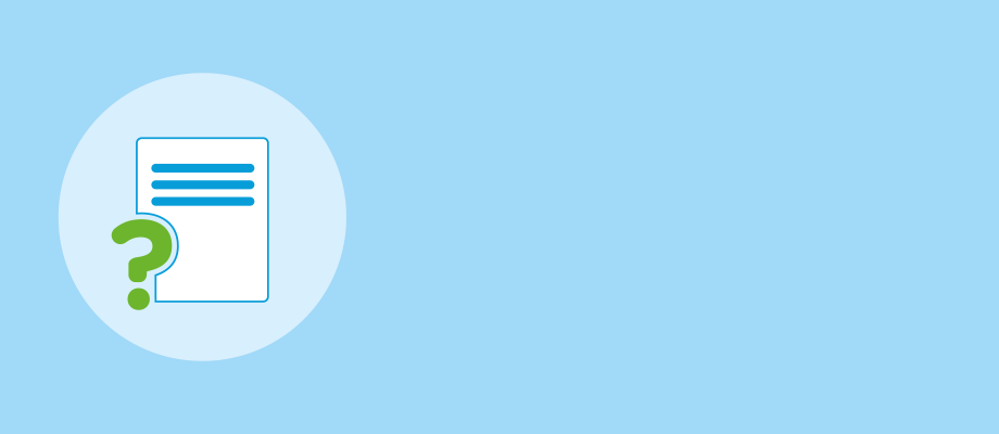 Document with question mark icon on blue background