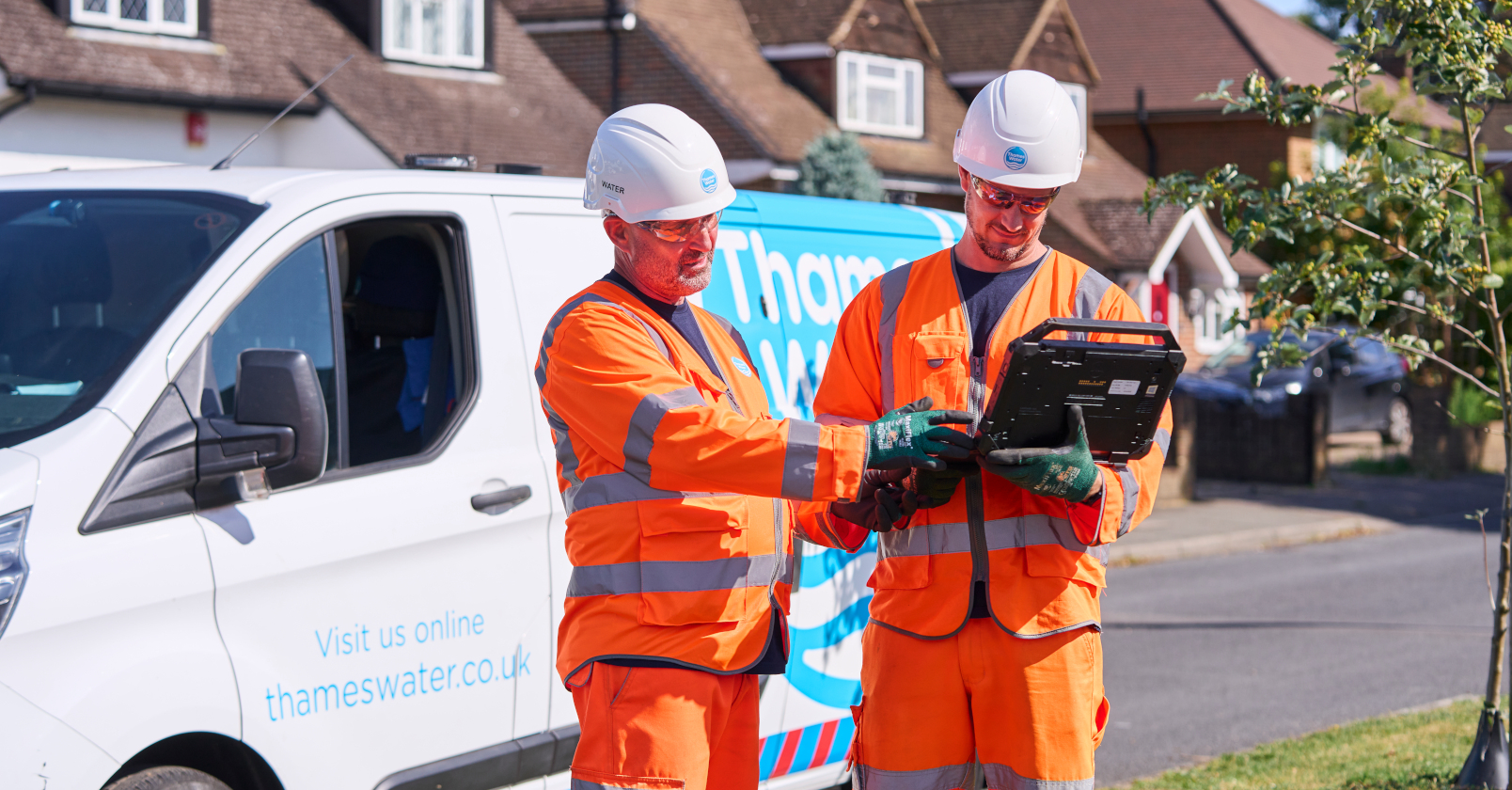 Engineers assessing a leak