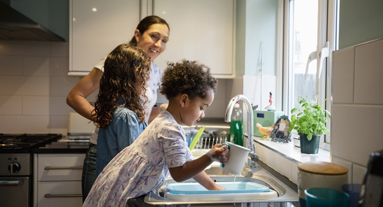 family-washing-pots