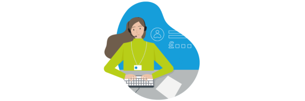 Customer agent on phone illustration