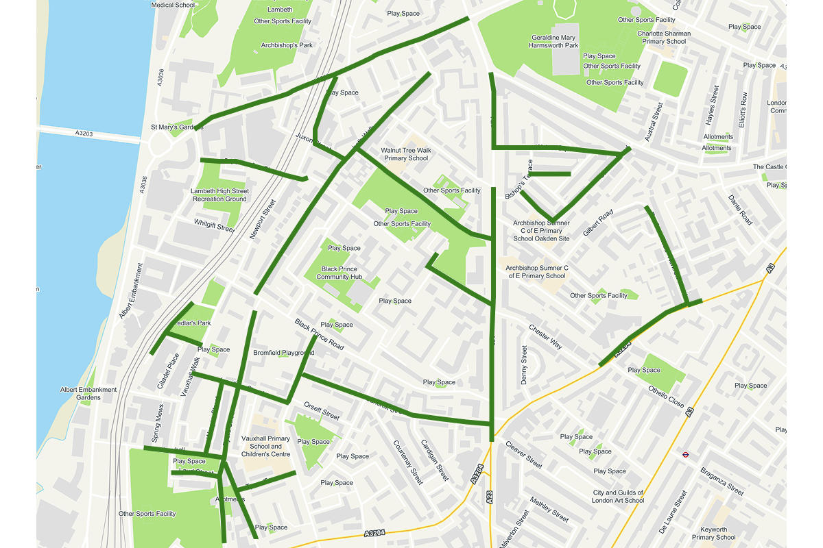 Roads being worked on in Lambeth