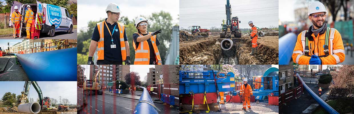 Thames Water engineers working on different projects