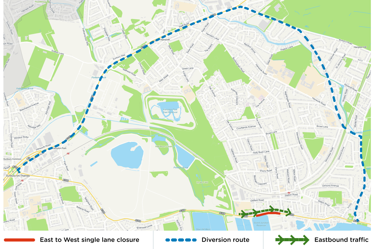 Map of the Hampton reservoir
