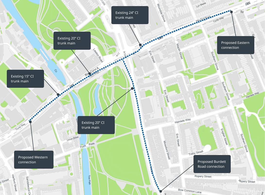 map of mile end work