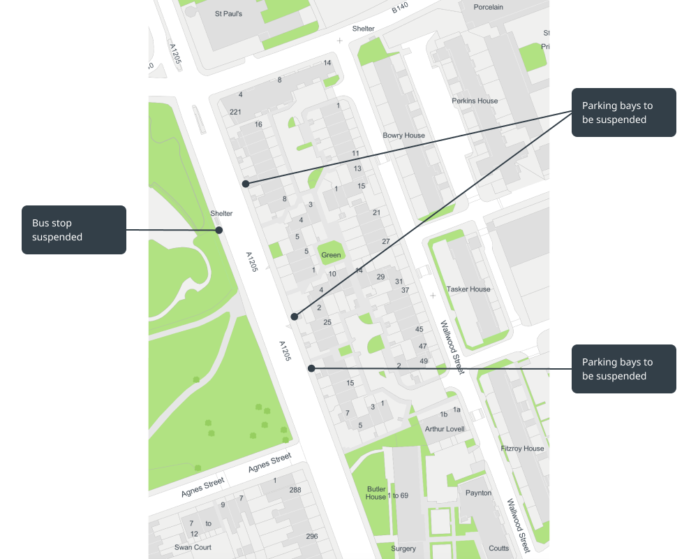 bus and parking suspensions