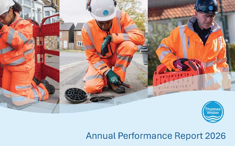 Front cover of the Thames Water Annual Performance Report 2025-26