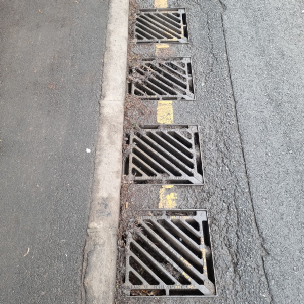 Row of roadside gullies